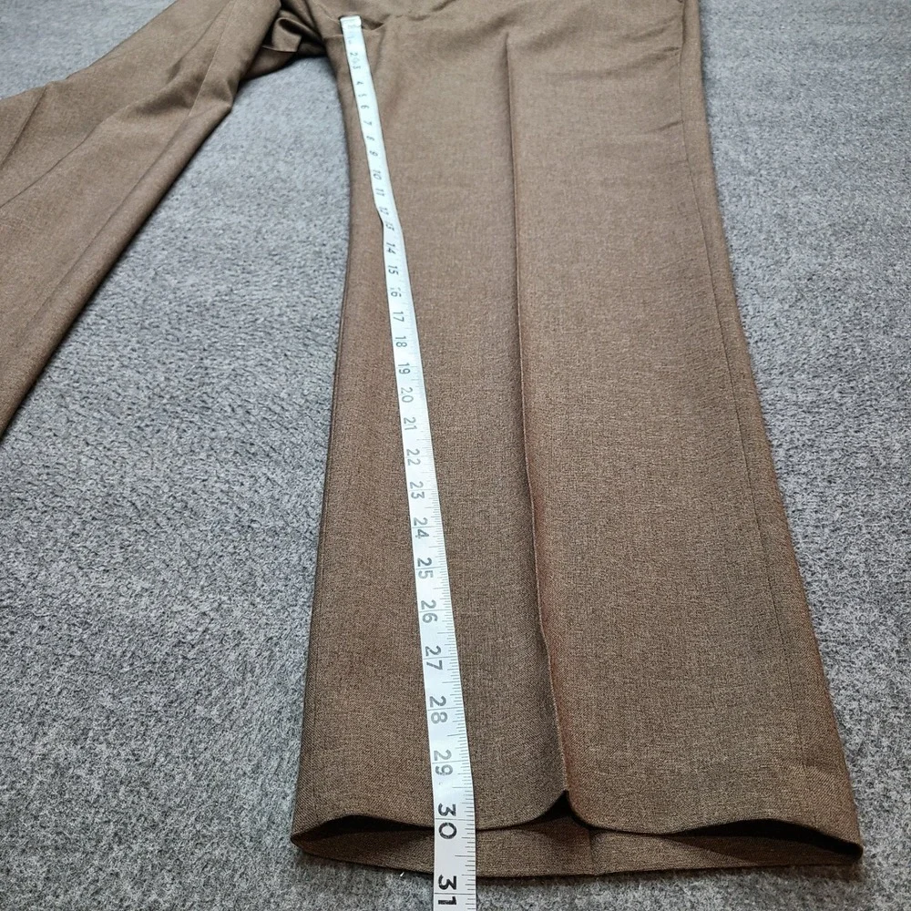 Haggar Men's Heather Brown Dress‎ Pants Classic Fit Stretch Pleated Front  36x31